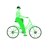 dame aan het fietsen